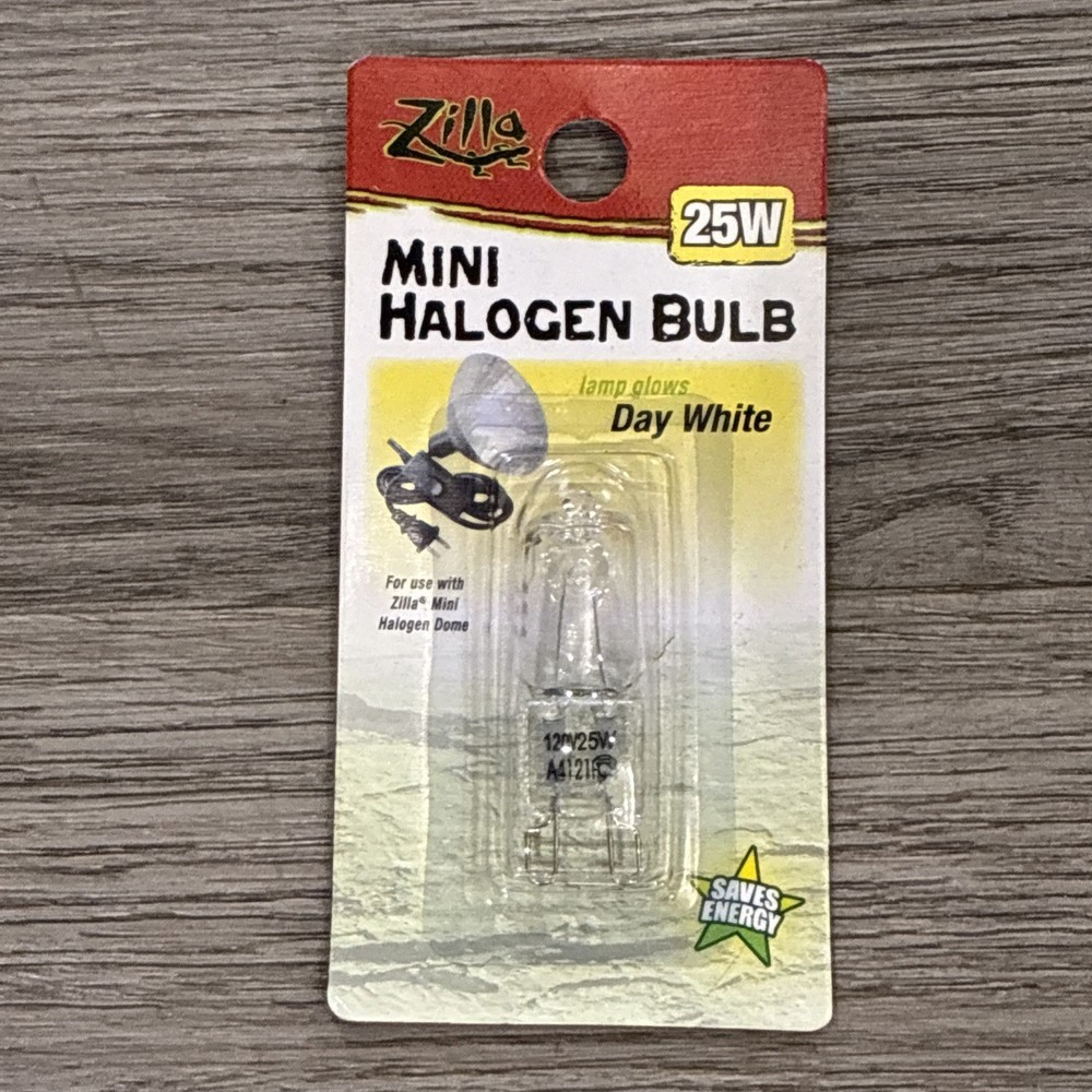Zilla Mini Halogen Bulb | 25W | Day White , 80 Degrees – 90 Degrees
