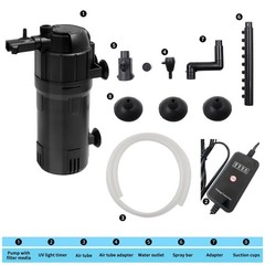 Fish Tank Filter with U-V Light, Submersible Aquarium Filter for 10 to 40 Gal…