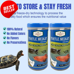 2 Pack Aquatic Turtle Food Medley Mealworms Shrimp Fish High Protein 3.7 oz – US