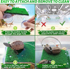 Small Turtle Basking Platform Simulation Grass Turtle Ramp, Turtle Resting Ba…