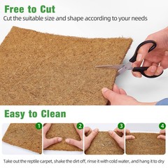 Reptile Carpet 12×12 Inch 100% Natural Coconut Fiber Mat – Ideal for Bearded
