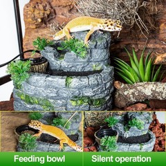 500ML Reptile Waterfall Fountain, Reptile Water Drinking Fountain for Bearded…