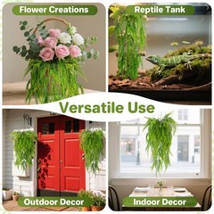 3PCS Artificial Terrarium Plants Lifelike Reptile Habitat Vines Fake Hanging