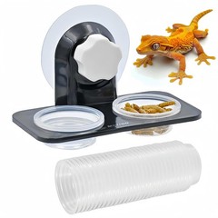Crested Gecko Feeding Ledge [Non-Suction Cup], with 30 pcs 0.5oz 30cups+Ledge