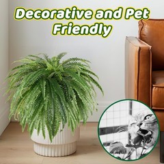Single Silky 50″ Artificial Fern Plant, Large Fake Fern with 116Fronds, Reali…