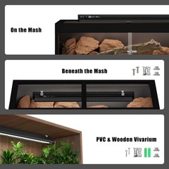 T5 HO 10.0 UVB Light for Reptiles, 24W Light Fixture Combo Kit with Switchabl…