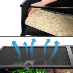 30″ Reptile Terrarium Tank with Ventilation & Feeding Ports for Snakes & Spiders
