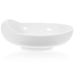 White Self Feeding Bowl For Elderly Practical Base Design