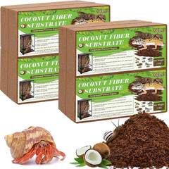 8Pack Compressed Coconut Fiber Substrate for Reptile Natural Premium Coconut Hus