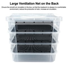 Mealworm Breeding Kit,Prevent Escape Mealworms Keeper,Four-Layer High Capacit…