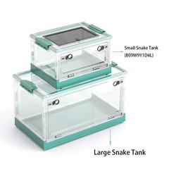 Large Reptile Habitat Tank with Sliding Screen for Snakes, Lizards & Frogs