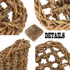 Pivby Bearded Dragon Hammock Reptile Lounger Climbing Toys Seagrass Fiber Habita