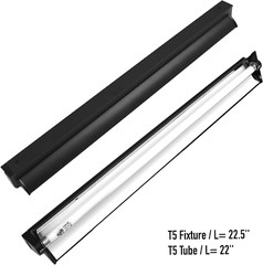 UVB Reptile Light 24W T5 Light Fixture &10.0 UVB Tube Kit for Desert Dwelling Re