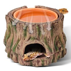 3 in 1 Reptile Hide Cave,Lizard Humid Hideout with Detachable Base and Clay W…