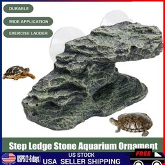 US Turtle Basking Platform Reptile Climbing Resin Step Stone Aquarium Ornament