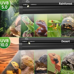 QZQ T5 UVB Reptile Light Fixture Combo Kit 8W, UVB Light for Reptiles with Sw…