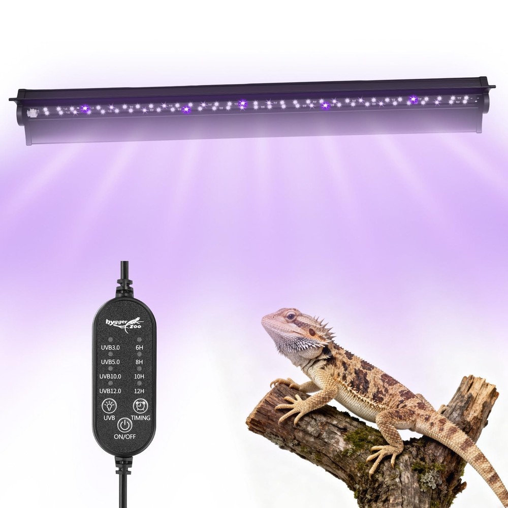 UVB Light for Reptiles, 18W HO LED UVB Reptile Light Fixture UVA UVB Lamp Bul…