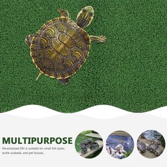 Turtle Basking Platform with Simulated Turf for Fish Tank Climbing 1 Set