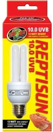 Zoo Med ReptiSun 10.0 UVB Mini Compact Fluorescent 13W Bulb Reptile – 3 Pack