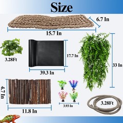 Bearded Dragon Tank Accessories Reptile Mat Bridge Hammock Jungle Climbing Vines
