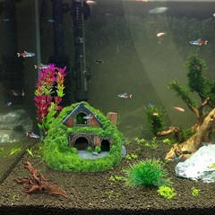 Tfwadmx Fish Tank Hobbit Decorations,Resin Small Fish Cave Hideout House,Aqua…
