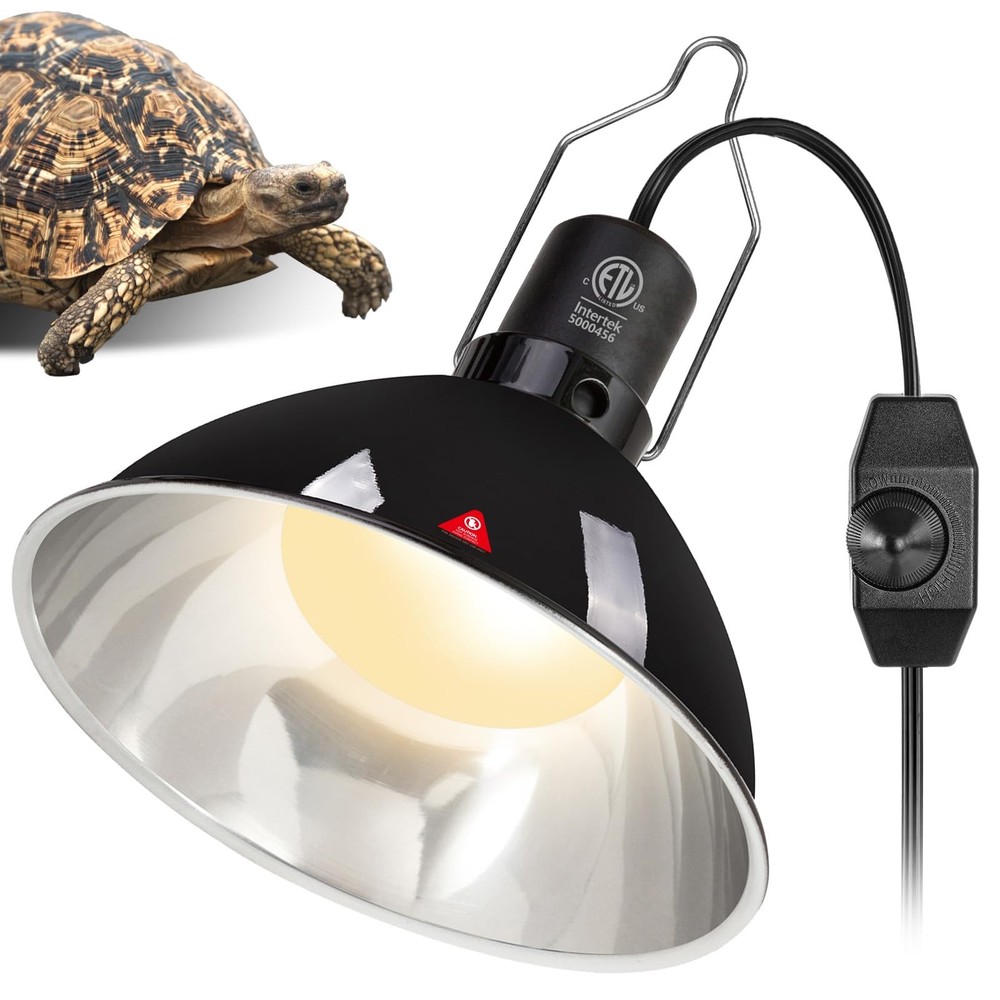 Upgrade Reptile Light Fixture with Dimming,8.5 inch Deep Dome Lamp Fixture fo…