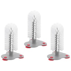 3Pcs White Turtle Shell Cleaning Brush Set with Suction Cups for Turtle Tanks