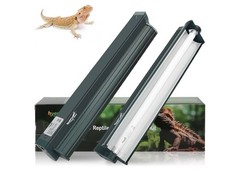 T5 Reptile Light Fixture 18W 12x2x2 Green Fluorescent Tube 10.0 UVB