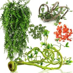 Reptile Vines Plants for Terrarium, Flexible Vines Jungle Climbing Branch with L
