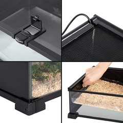 REPTIZOO Small Reptile Tank 20″ x 12″ x 6″ Glass Reptile Terrarium with Top F…