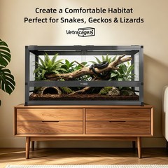 50 Gallon Glass Reptile Terrarium 36x18x18 Aluminum Frame Enclosure Snake Gecko