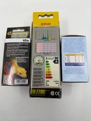 LOT Lamp Bulbs Reptile Terrarium Light 75 40 26 Watt Repti Glo Moonlight Day NEW