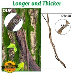 VCEPJH Reptile Vines Thick Terrarium Plants, 78″ Climbing Branch Green