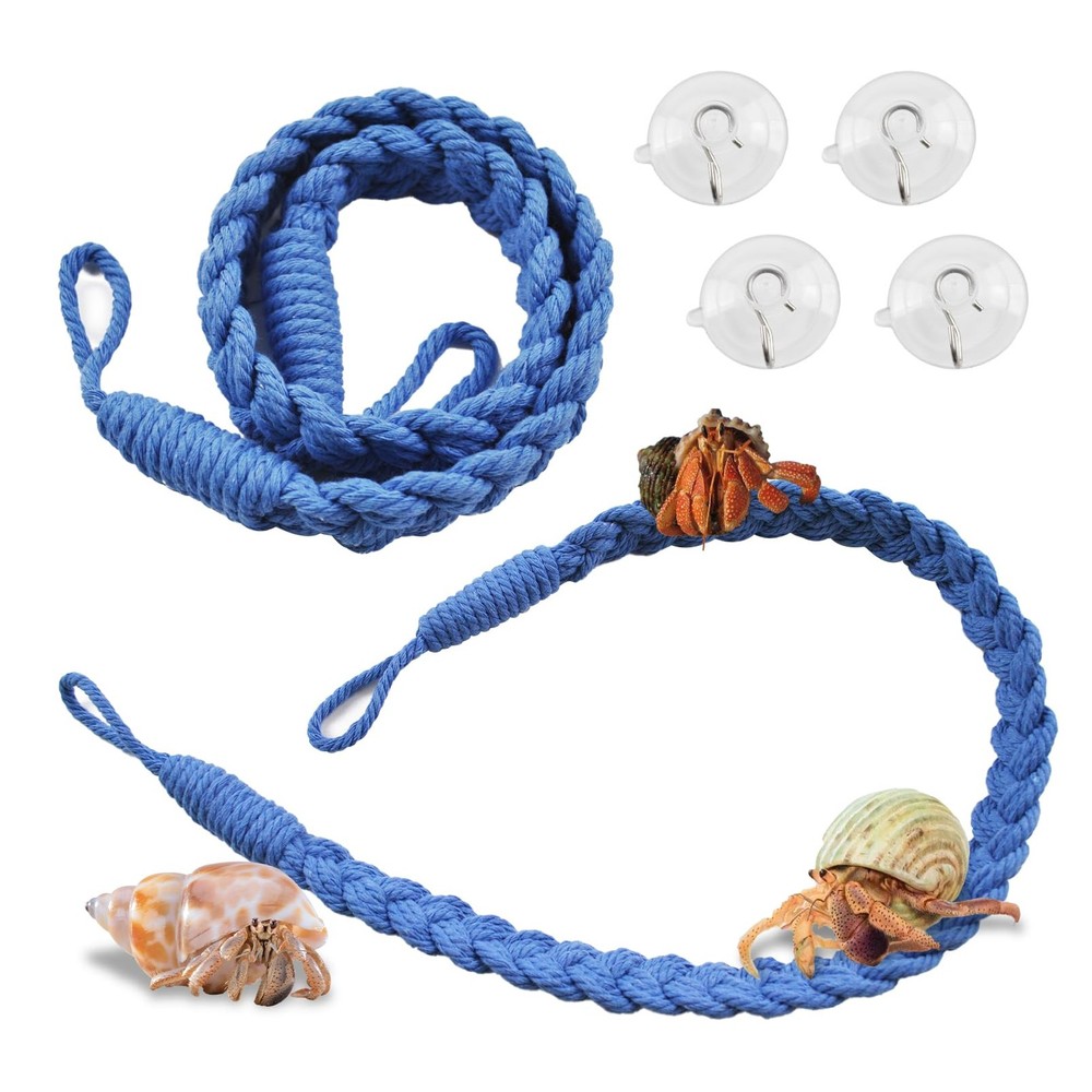 MUYG 2PCS Hermit Crab Climbing Toys,Hermit Crab Rope Ladder Decor Reptile Han…
