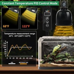 Reptile Dimming Thermostat, PID Heat Lamp Temperature Controller with LED Digita