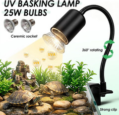 Turtle Tank Starter Kit, PC Turtle Tank Aquarium with Basking Platform, UVB Lamp