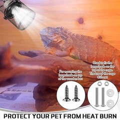 Retractable Reptile Heat Lamp Holder – Anti-Scald Lampshade for Snakes, Lizards,