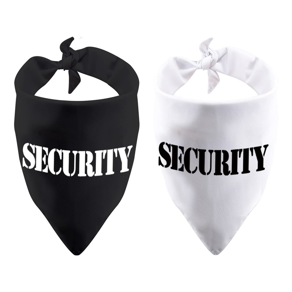 2 Pack Security Dog Bandana, Guard Dog Scarf, Over The Collar, Pet Accessory