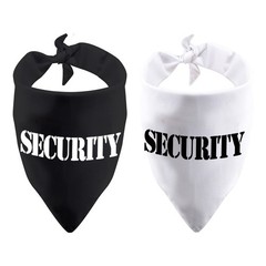 2 Pack Security Dog Bandana, Guard Dog Scarf, Over The Collar, Pet Accessory