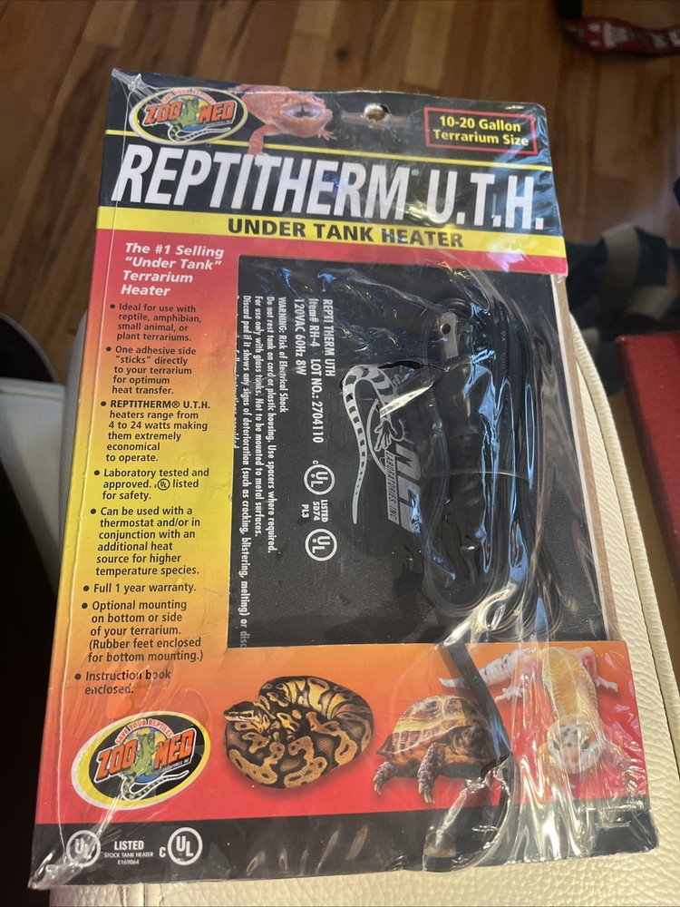 Reptitherm Under Tank Heater Pad 10-20 Gallon Reptile Terrarium RH-40 NEW SEALED