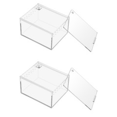 2 Pieces Small Pet Breeding Box Terrariums Case for Reptile Tank