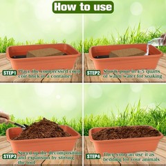 2 Pack Coconut Fiber Substrate, 100% Organic Coconut Husk Coco Coir Brick Ter…