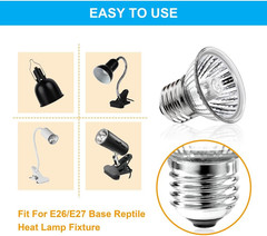 Reptile Heat Lamp Turtle Heating Light 4PCS 50W UVA UVB Heat Bulb Simulated Sunl