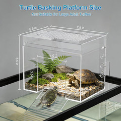Adjustable Turtle Basking Platform, 7.8 x 5.5 x 5.5 Inch Above Tank Topper wi…