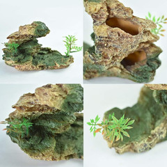 Reptile Small Hide, Turtles Hide Cage, Artificial Plant Rock, Humidified Habitat