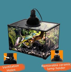 Reptile Light Fixture, 5.5 Inch Max 200W Deep Dome Heat Lamp with Optical Ref…