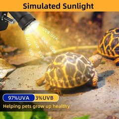 Reptile Heat Lamp with 360° Rotatable Clamp Basking Spot Light with 50W UVA U…
