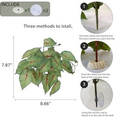 Fake Reptile Plants for Reptile Terrarium Plants, Fake Arrowhead Plants Red