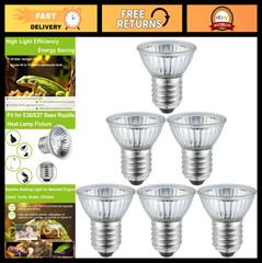 25W UVB UVA Reptile Light Bulb for Tanks, Turtles, Bearded Dragons, Frogs – 6 Pa