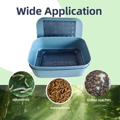 Zmiyivara Mealworm Breeding Kit, Live Feeder Worm Farm for Reptiles, blue